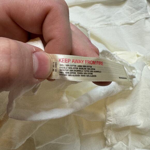 VINCE Top Lotus Pleated Floral Crinkle Blue Pink Blouse Button Down Satin Size M - Picture 7 of 8